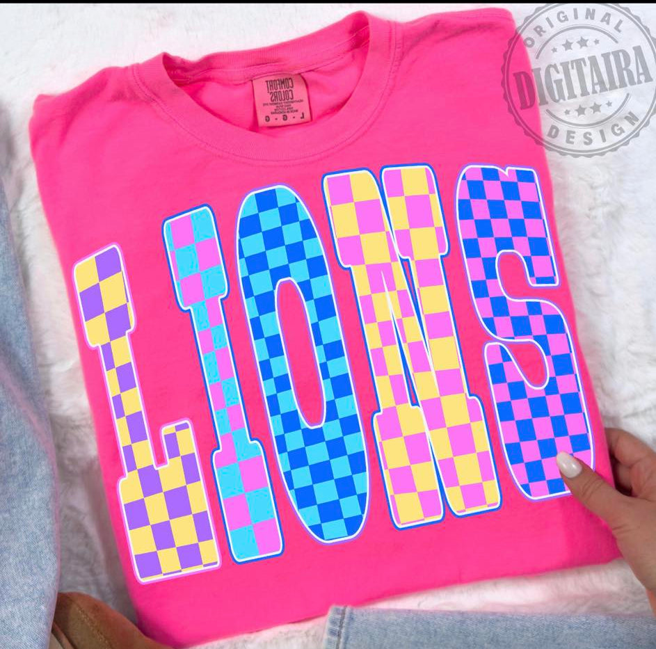 Lions retro checker
