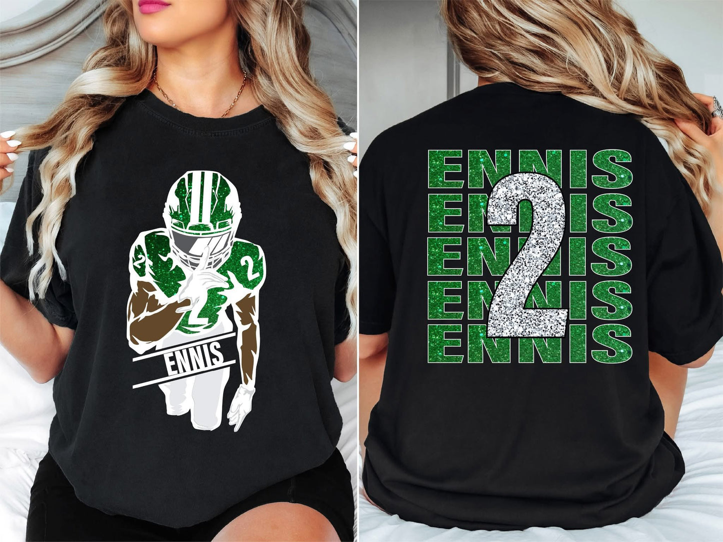 Football glitter custom