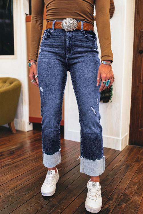 Denium cuff jeans