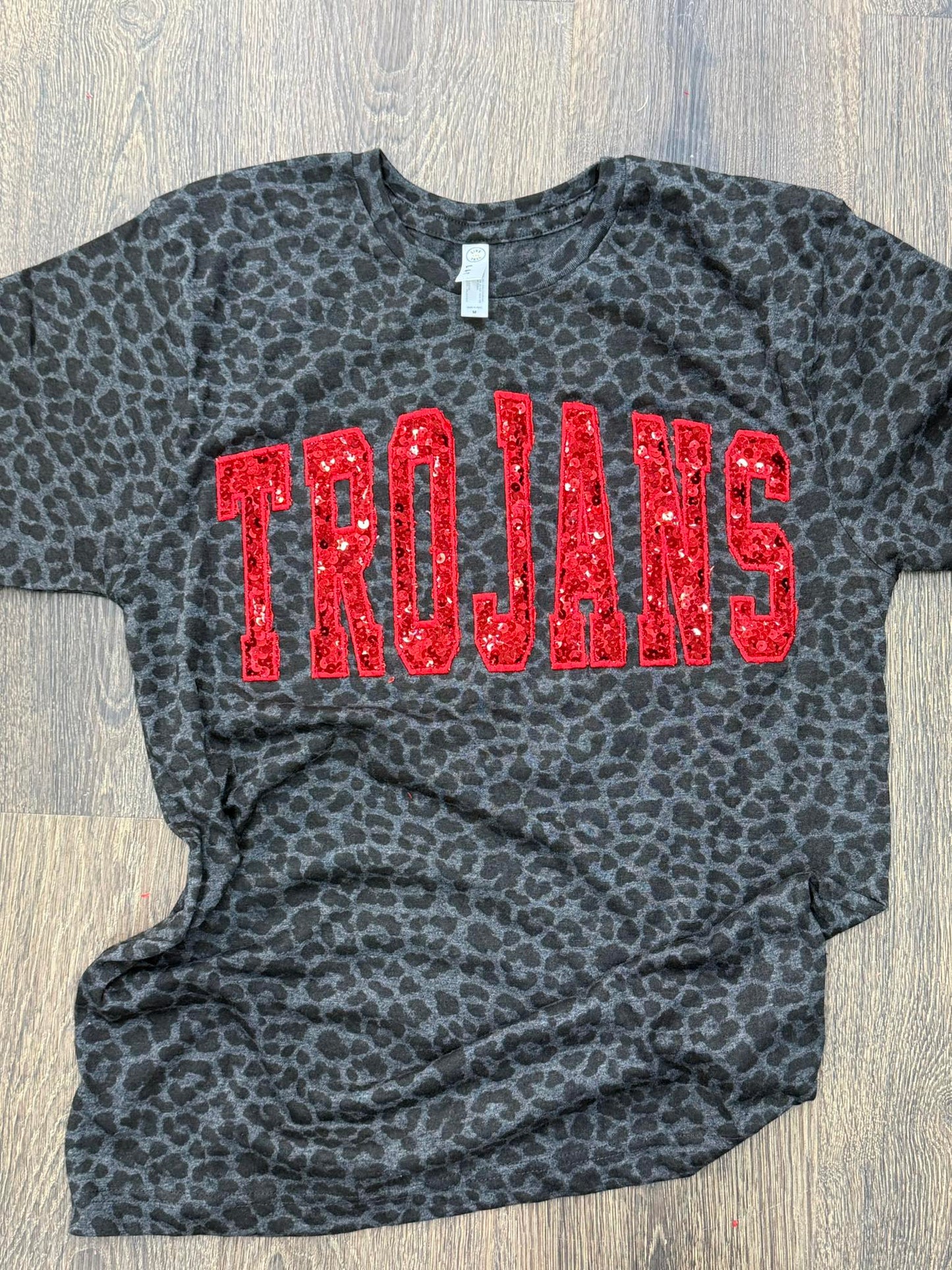TROJANS sequins leopard