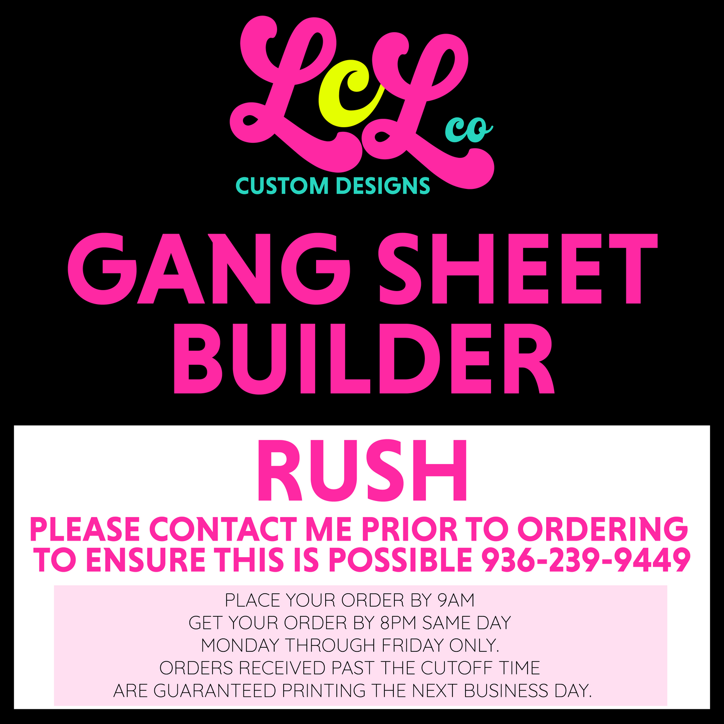 RUSH * Gang Sheet Builder 22 Wide