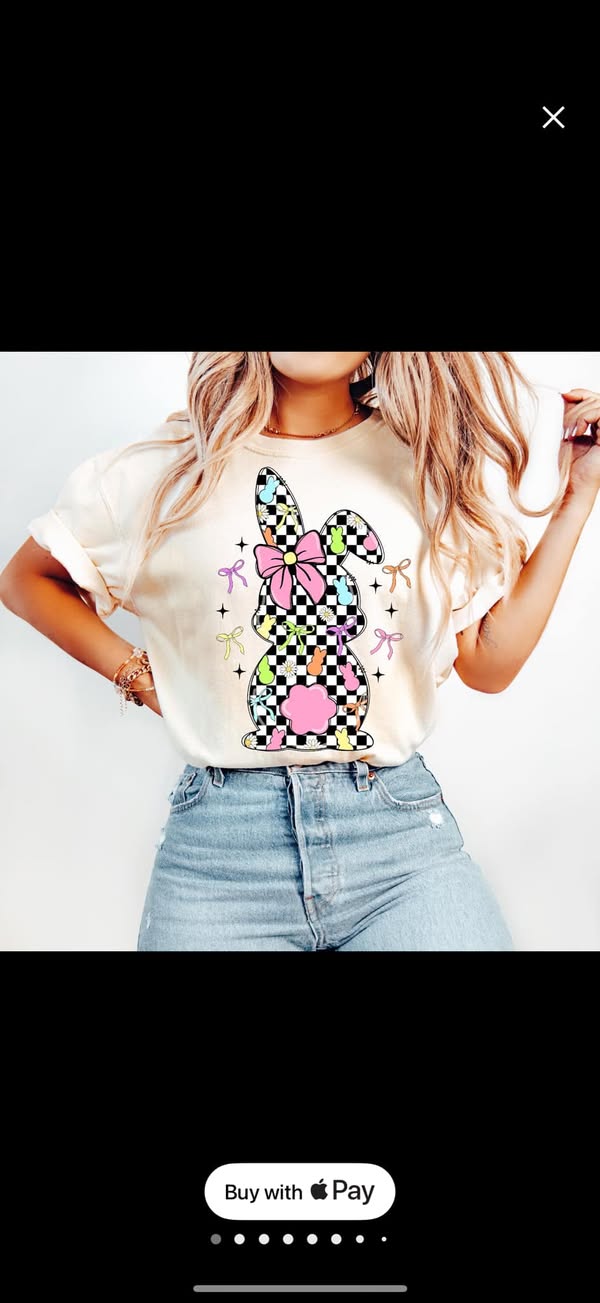 Retro checkered easter bunny