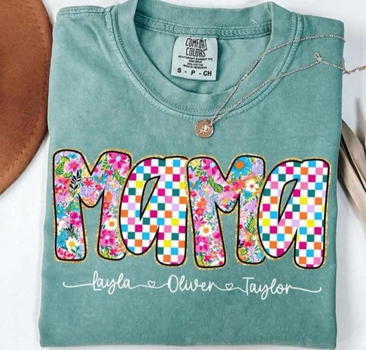 MAMA CHECKERED FLORAL