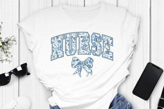 Nurse Floral baby blue