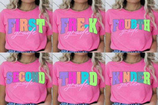 NEON girl Grades school shirts