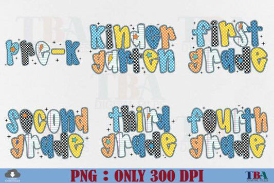Retro checker school grade boys