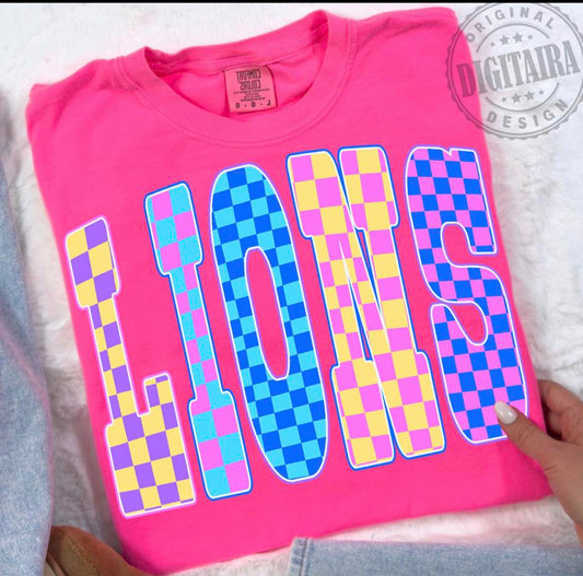 Lions retro checker