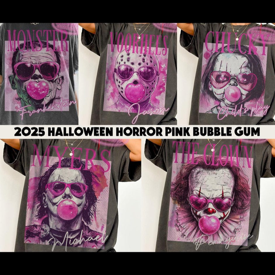 Halloween horror pink bublegum