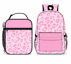 Pink cheetah lunch box set