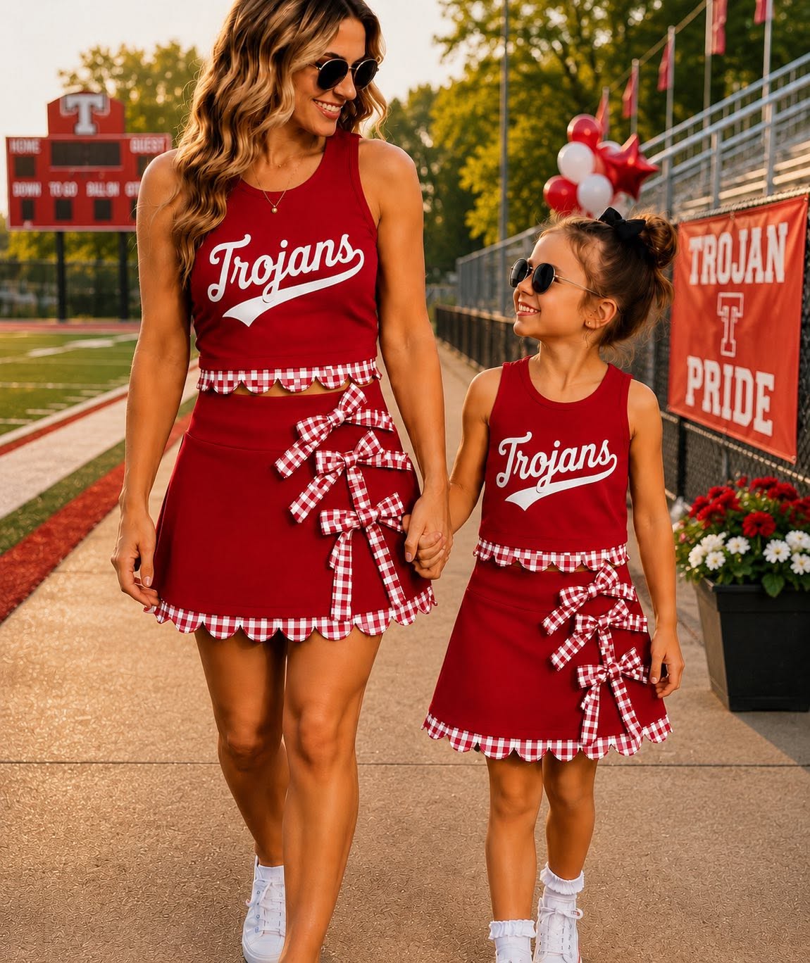 Trojans cheer Uniform Gingham