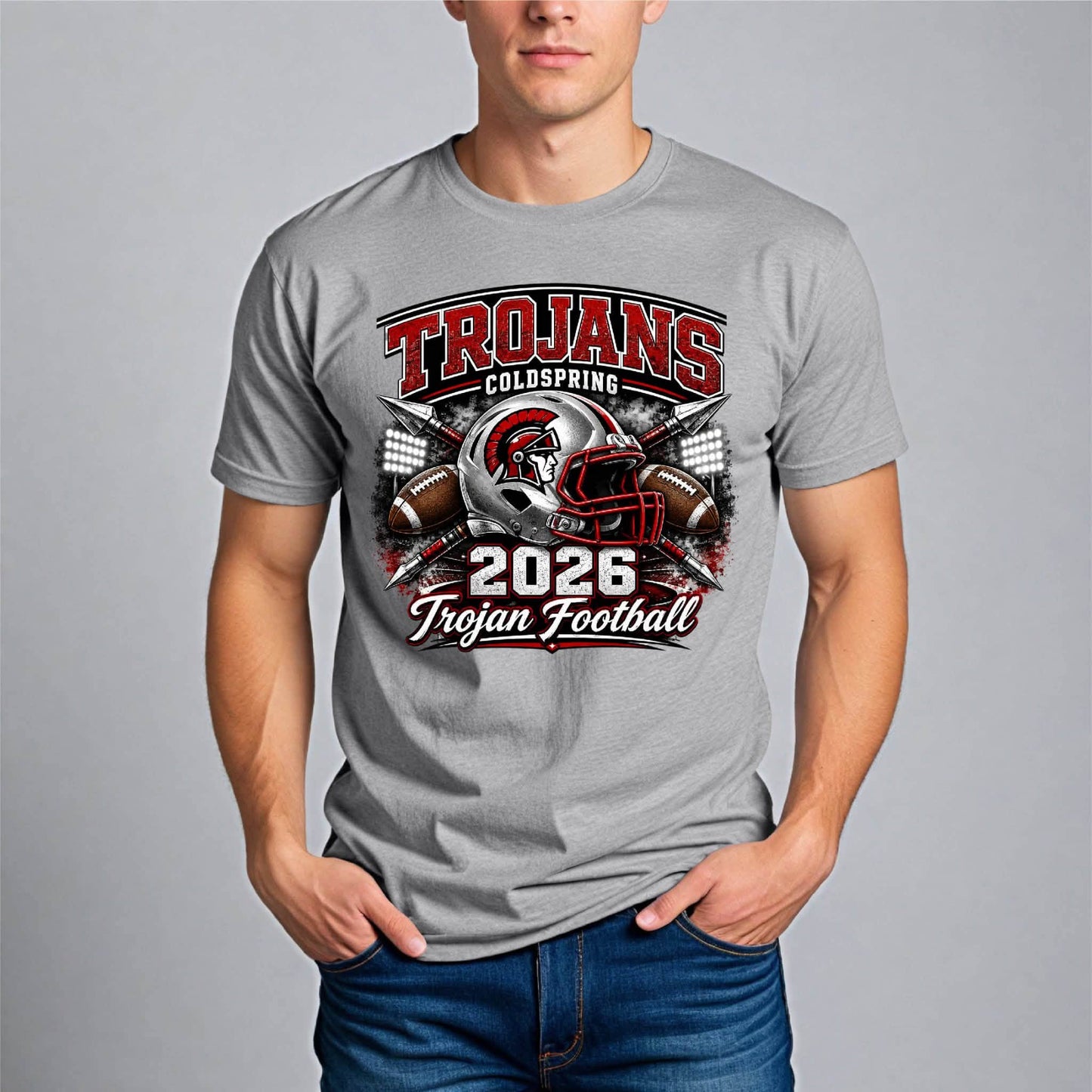 Coldspring trojans 2026 trojan football (Grey)