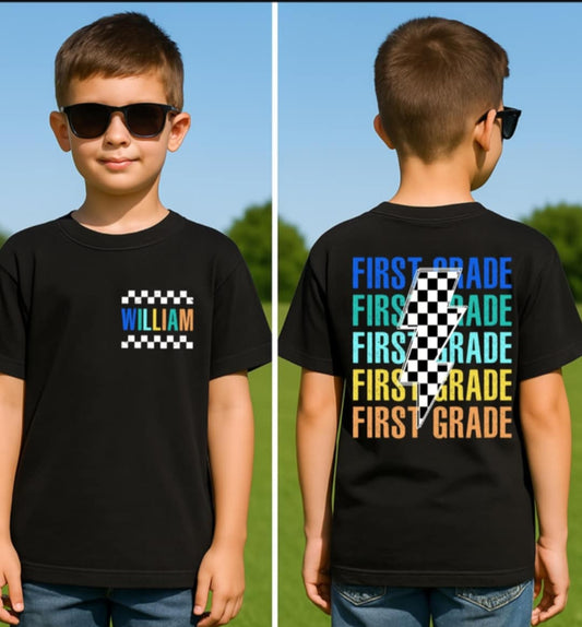 Custom Checkered name and grade design