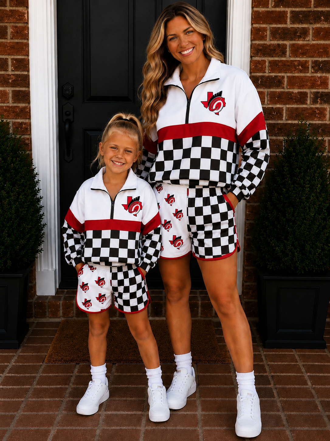 Trojans black/red checker sets