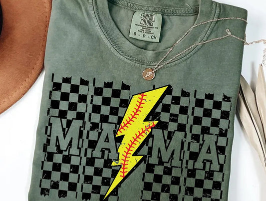 MAMA lighting bolt softball
